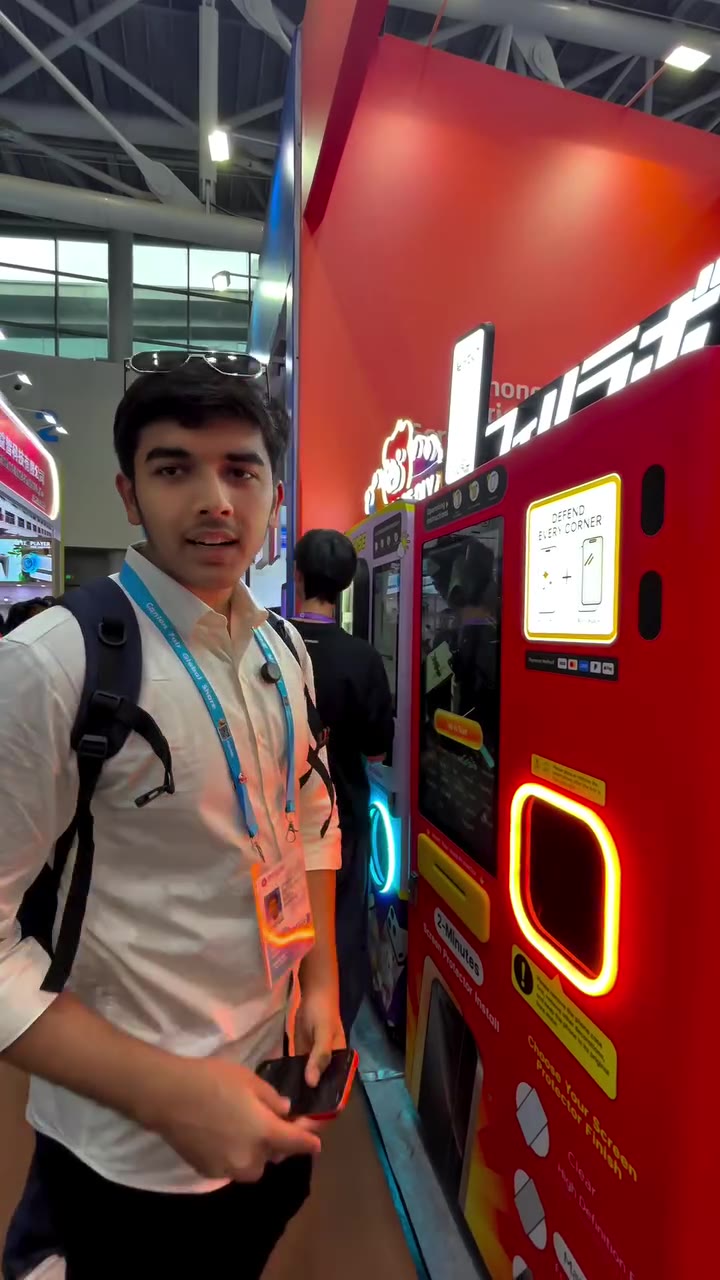 Screen protector vending machine video by @fancybysaif