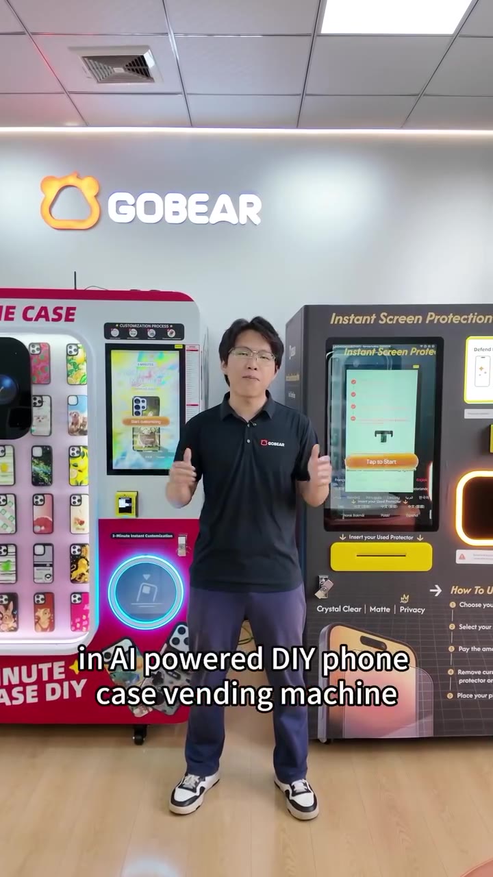 Screen protector vending machine video by @gobearvendingmachine